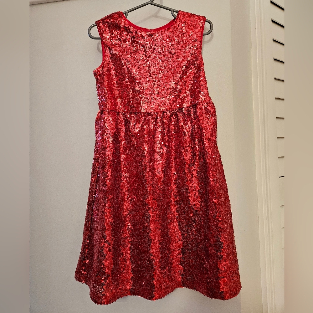 Emerld Sundae | Red Sequin Little Girls Dress